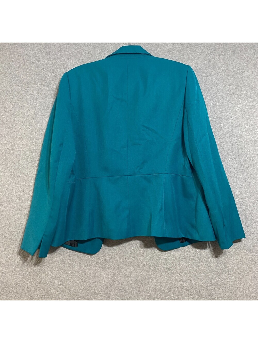 Black Label by Evan Picone Blazer Womens 14 Teal 3 Button Career Jacket - Picture 7 of 7